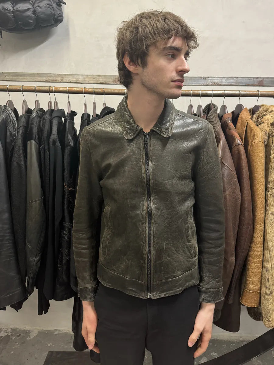 2000s Dolce & Gabbana Grey Raw Pure Leather Jacket (S) ParXmVS 2