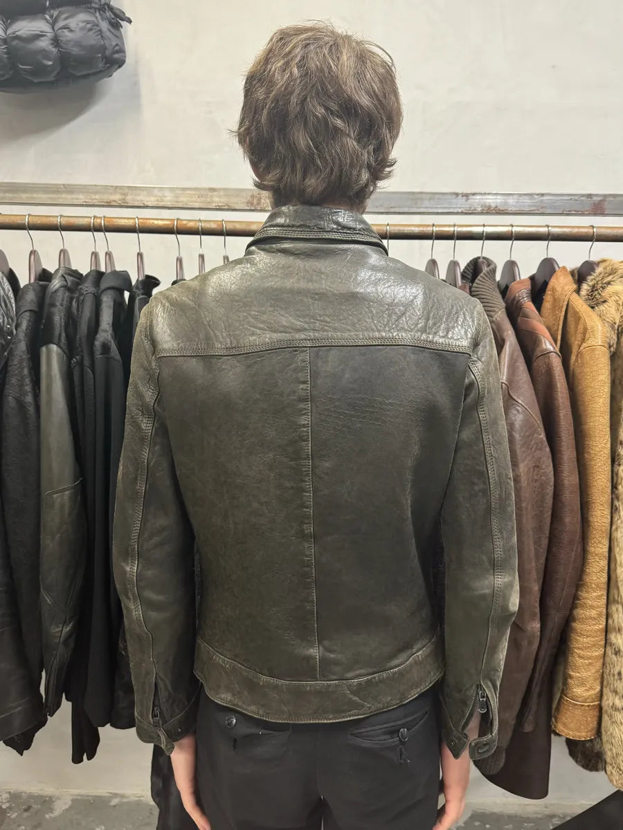 2000s Dolce & Gabbana Grey Raw Pure Leather Jacket (S) ParXmVS 3