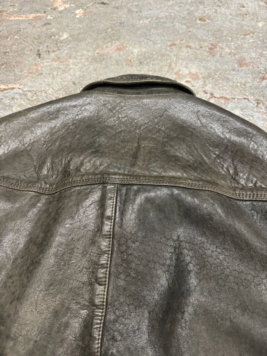 2000s Dolce & Gabbana Grey Raw Pure Leather Jacket (S) ParXmVS 5