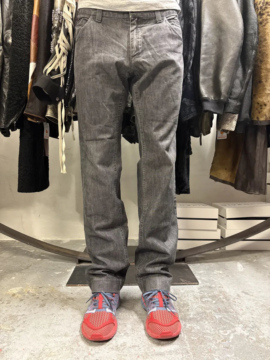 2000s Dolce & Gabbana Grey Raw Straight Denim Jeans pKCScox 0