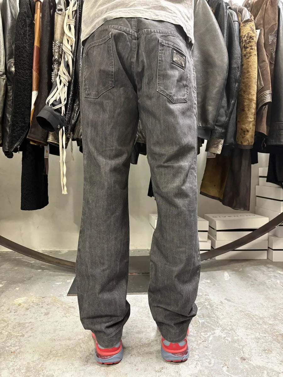 2000s Dolce & Gabbana Grey Raw Straight Denim Jeans pKCScox 2