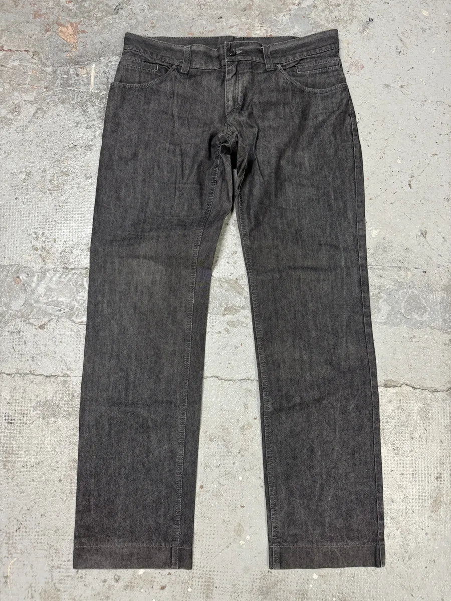 2000s Dolce & Gabbana Grey Raw Straight Denim Jeans pKCScox 3