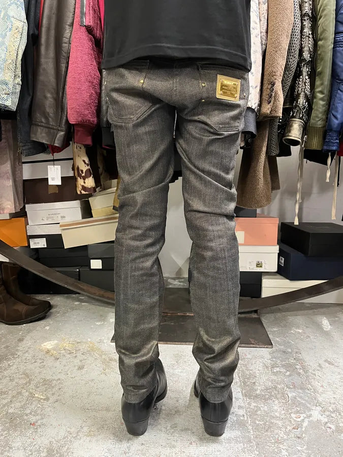 2000s Dolce & Gabbana Grey Regular Denim Jeans jBmsZee 3