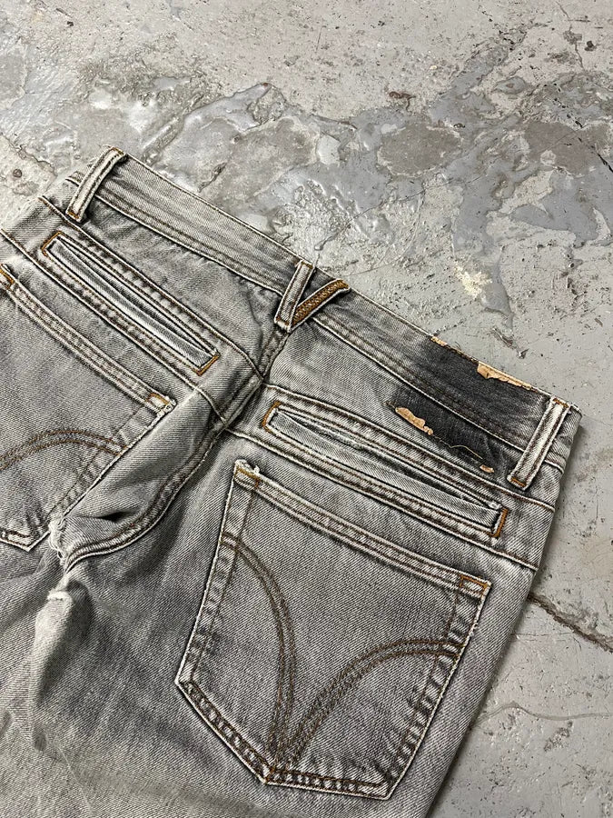 2000s Dolce & Gabbana Grey Ripped Denim Jeans OmaoQwt 8