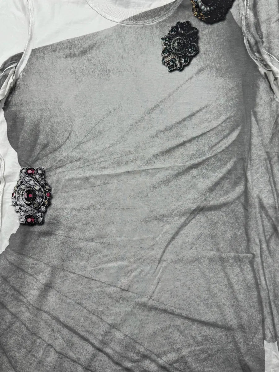2000s Dolce & Gabbana Grey & White Roman Oligarchy T-Shirt dNPdeWl 4