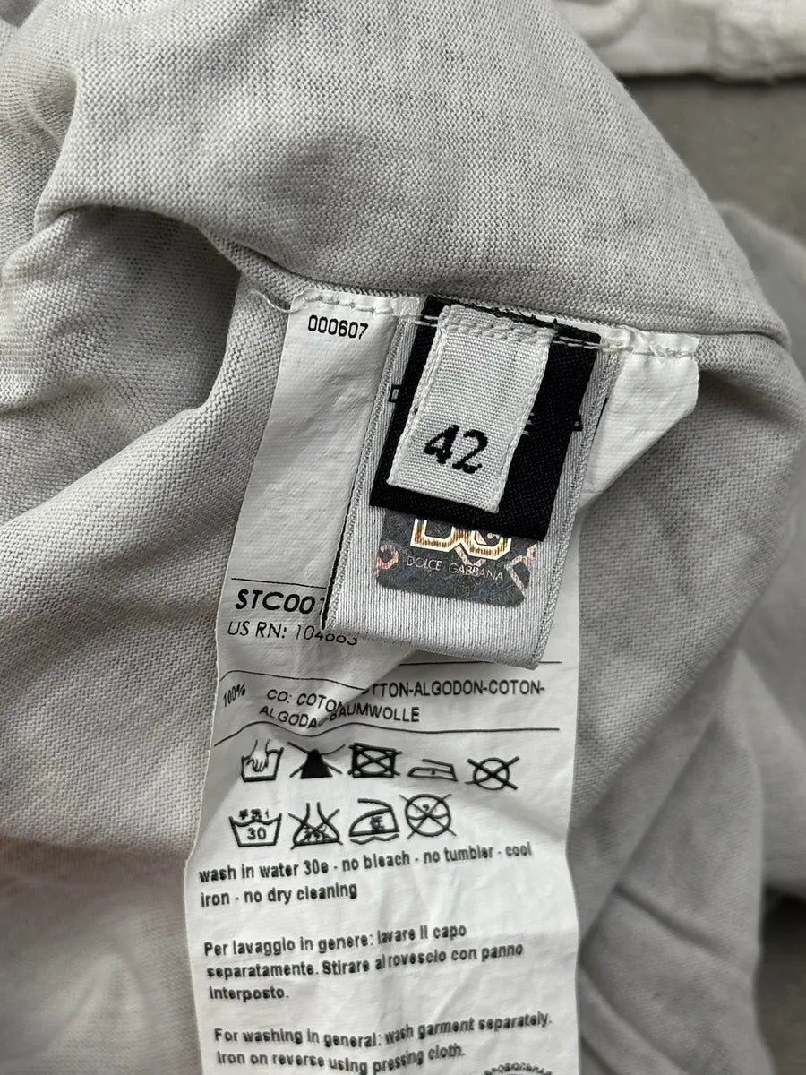 2000s Dolce & Gabbana Grey & White Roman Oligarchy T-Shirt dNPdeWl 12