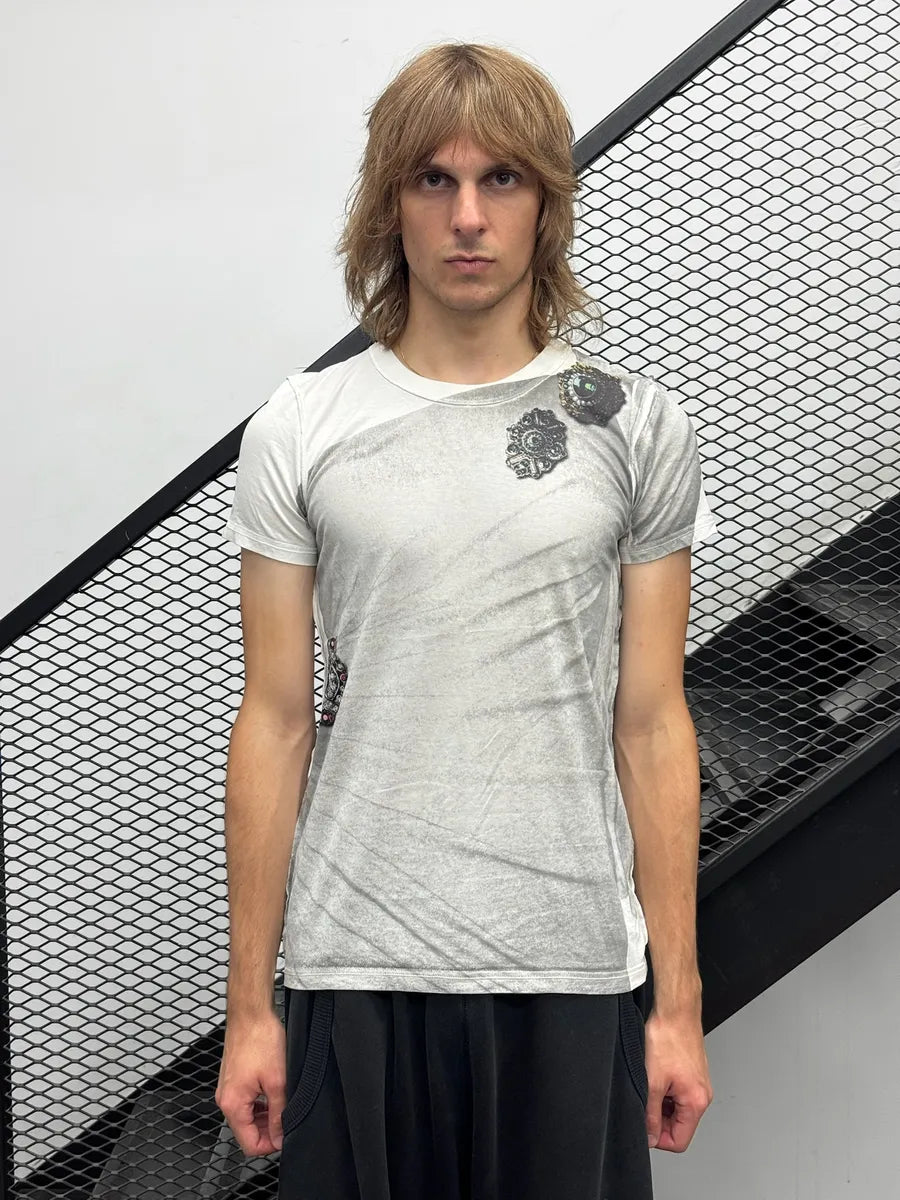 2000s Dolce & Gabbana Grey & White Roman Oligarchy T-Shirt dNPdeWl 1