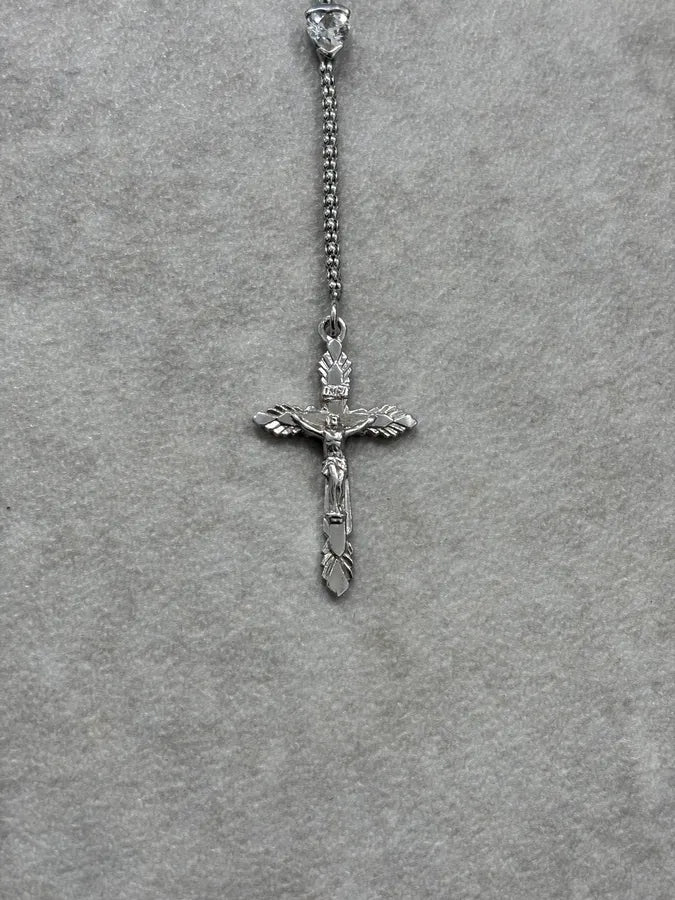 2000s Dolce & Gabbana Grey Rosary Cross Necklace cXvyNqY 5