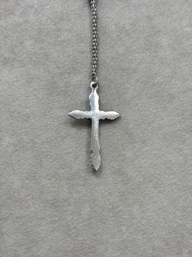 2000s Dolce & Gabbana Grey Rosary Cross Necklace cXvyNqY 6