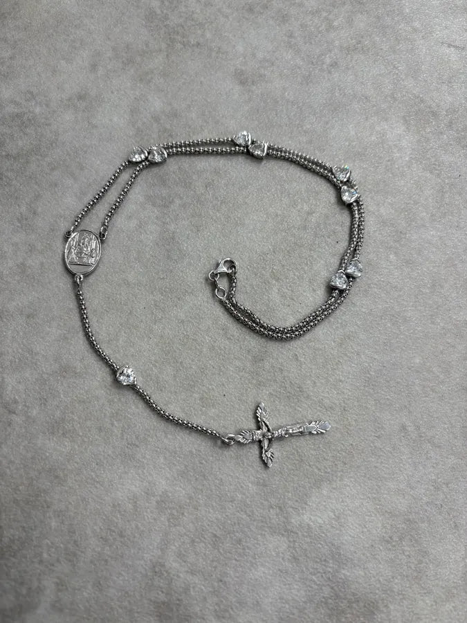 2000s Dolce & Gabbana Grey Rosary Cross Necklace cXvyNqY 3