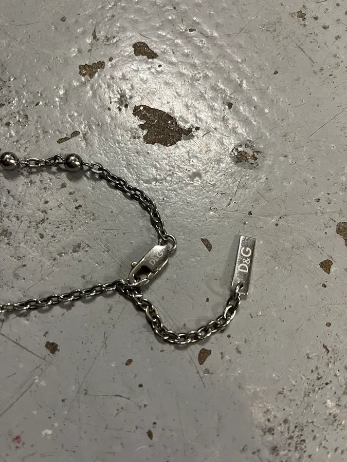 2000s Dolce & Gabbana Grey Rosary Cross Necklace QFULNBX 5