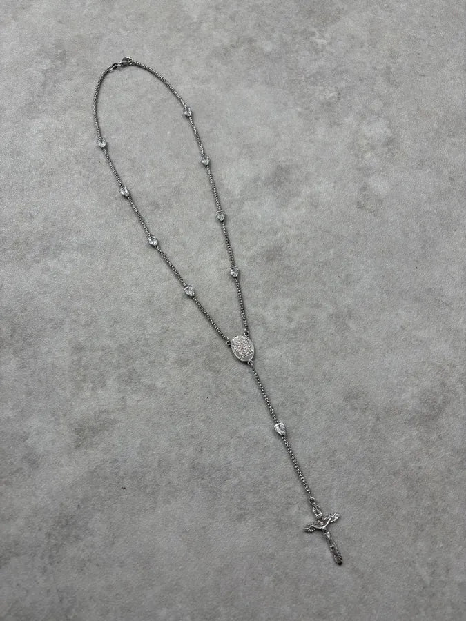 2000s Dolce & Gabbana Grey Rosary Cross Necklace cXvyNqY 2