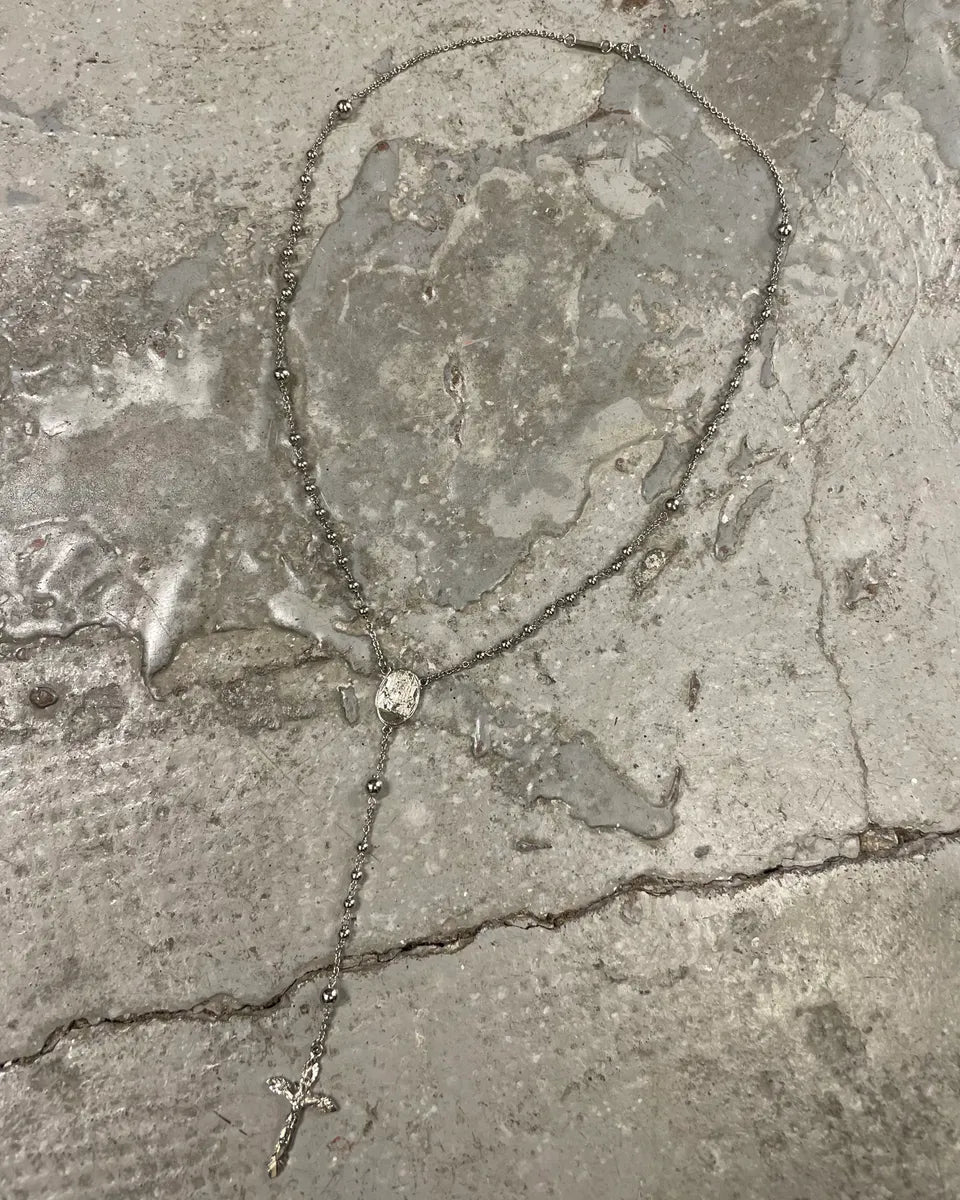 2000s Dolce & Gabbana Grey Rosary Necklace (OS) 0