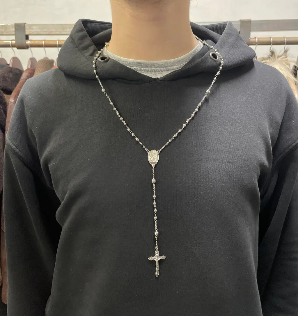 2000s Dolce & Gabbana Grey Rosary Necklace (OS) 1