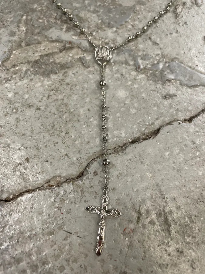 2000s Dolce & Gabbana Grey Rosary Necklace (OS) 3