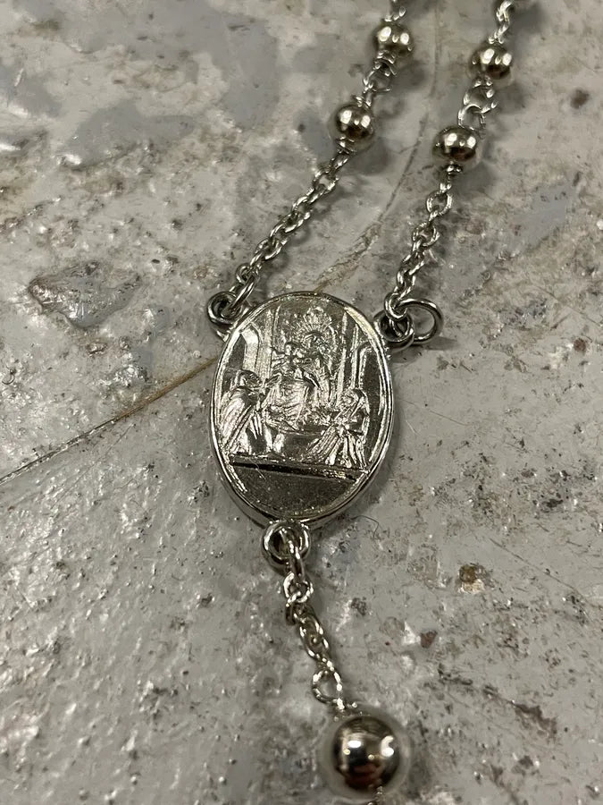 2000s Dolce & Gabbana Grey Rosary Necklace (OS) 5