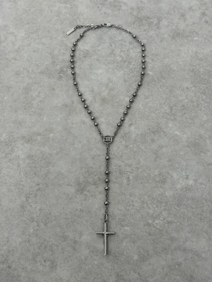 2000s Dolce & Gabbana Grey Rosary Necklace wFteREV 6