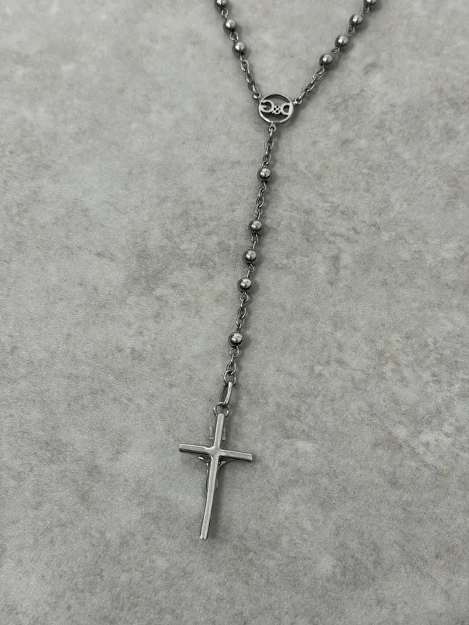 2000s Dolce & Gabbana Grey Rosary Necklace wFteREV 7