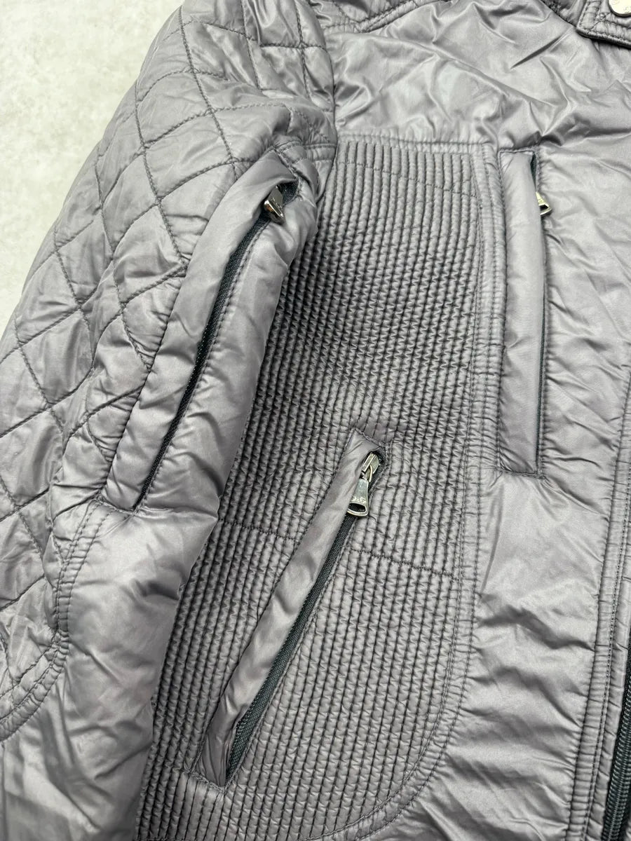AW2009 Dolce & Gabbana Grey Shearling Detachable Collar Quilted Astro Jacket KQbeuzR 10