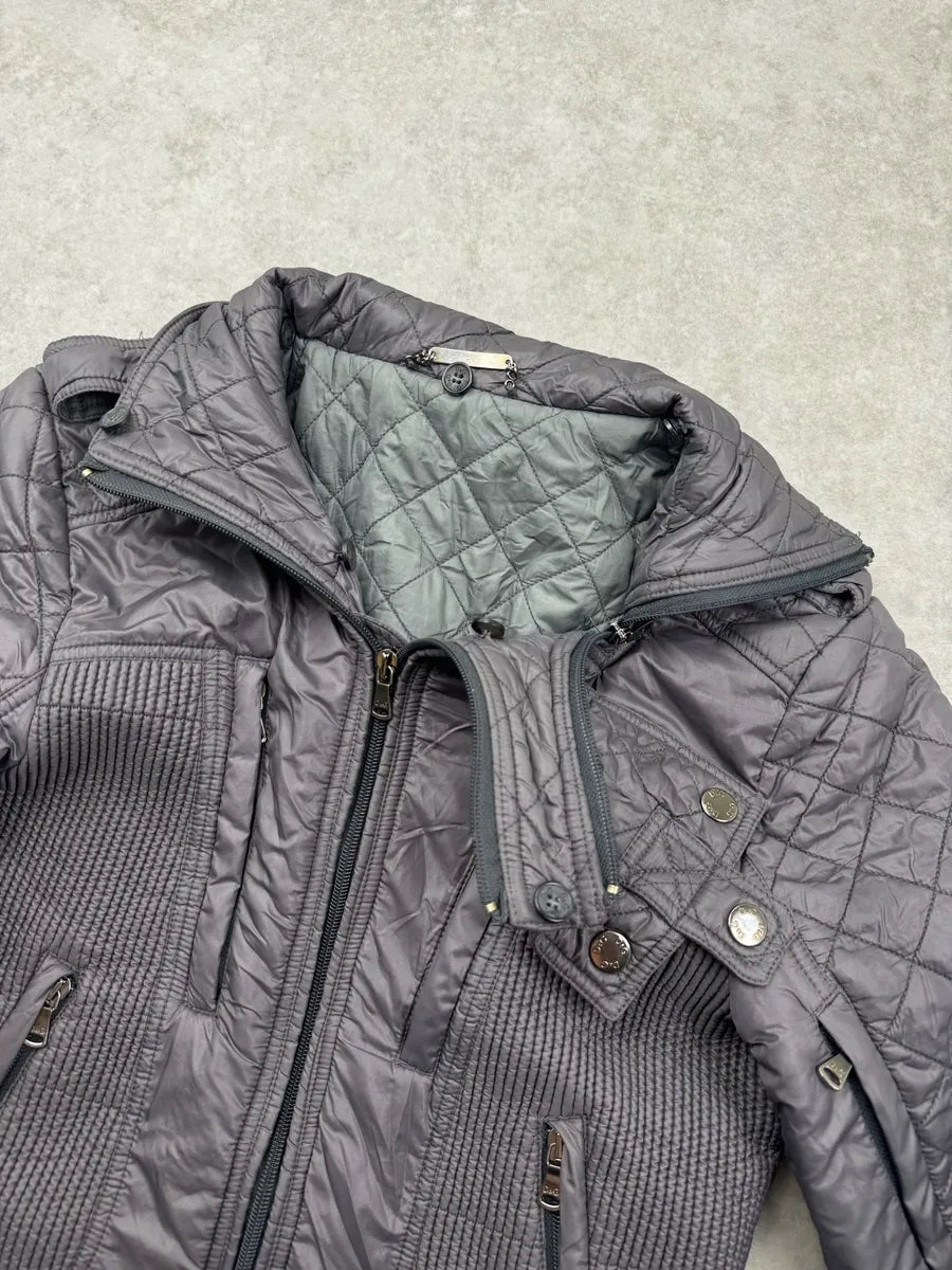 AW2009 Dolce & Gabbana Grey Shearling Detachable Collar Quilted Astro Jacket KQbeuzR 7