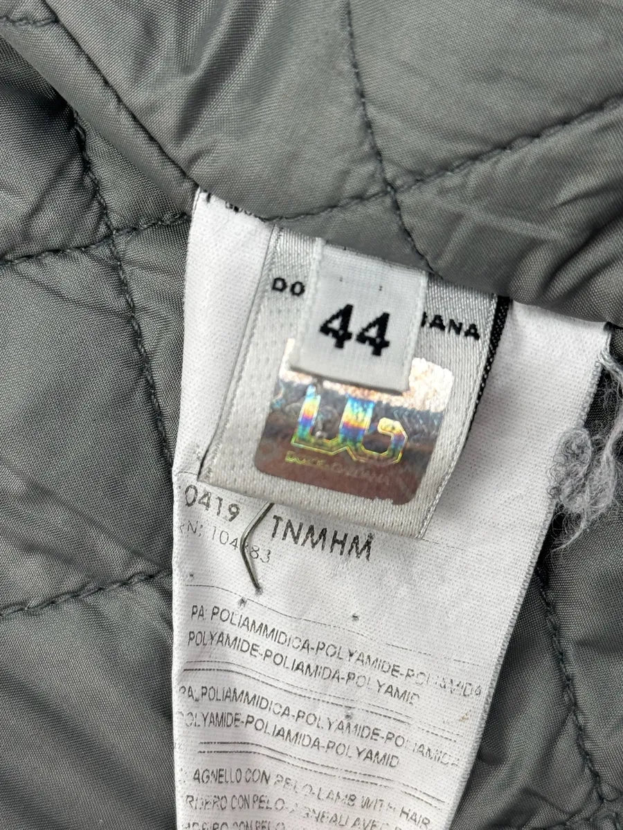 AW2009 Dolce & Gabbana Grey Shearling Detachable Collar Quilted Astro Jacket KQbeuzR 17