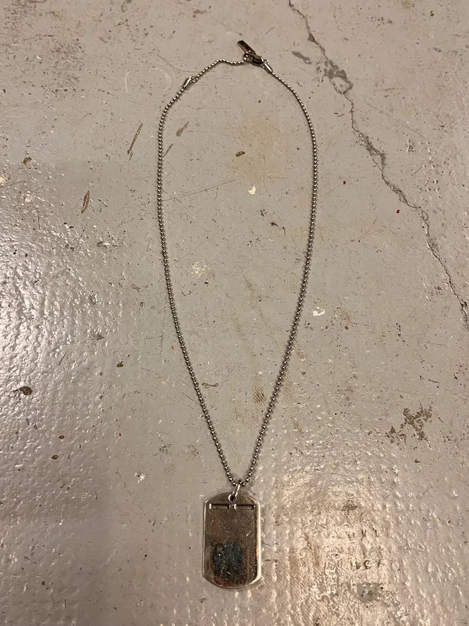 2000s Dolce & Gabbana Grey Signature Invitation Dog Tag Necklace lDOThVV 5