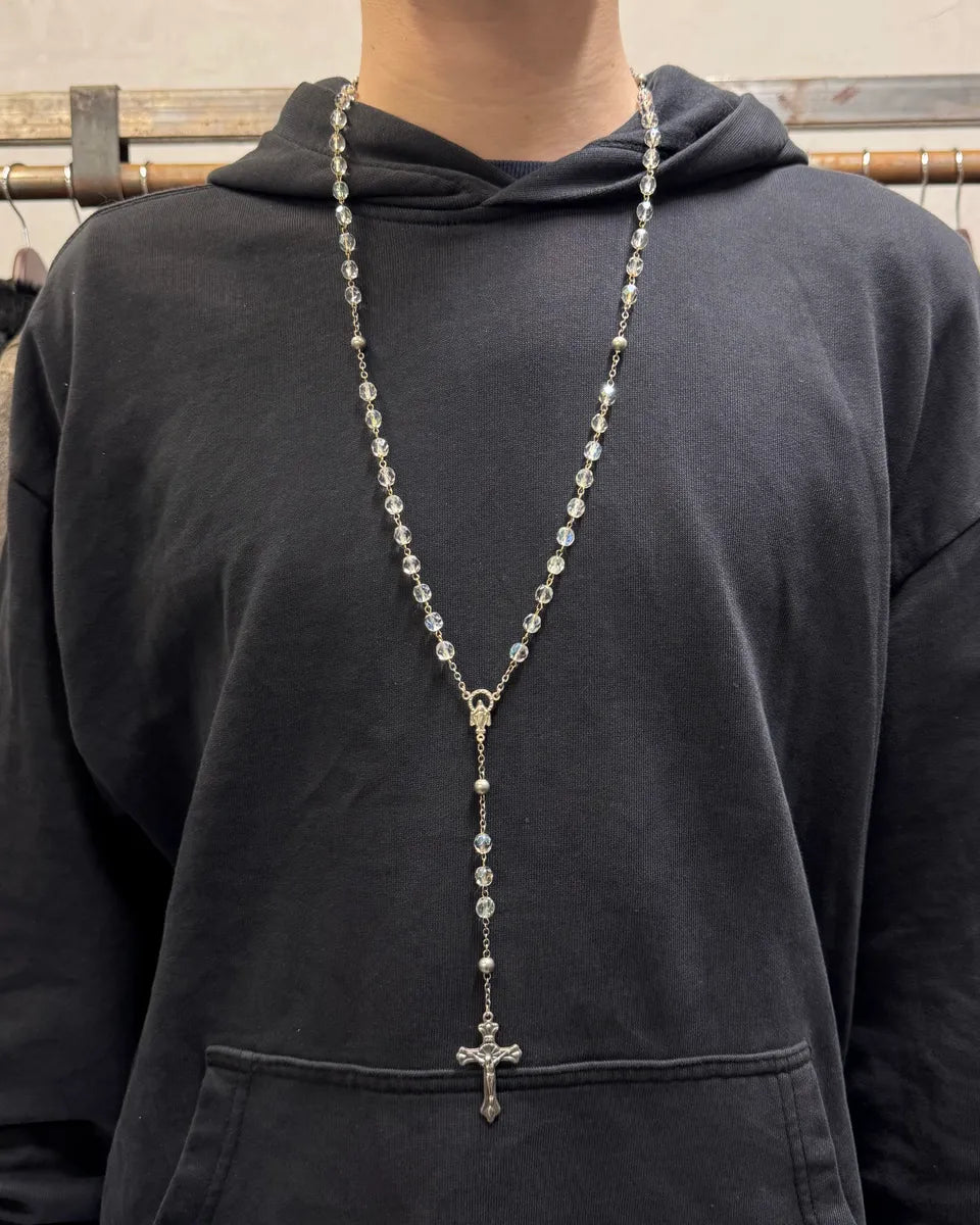 2000s Dolce & Gabbana Grey Silver Rosary Necklace (OS) hlaYYkF 1
