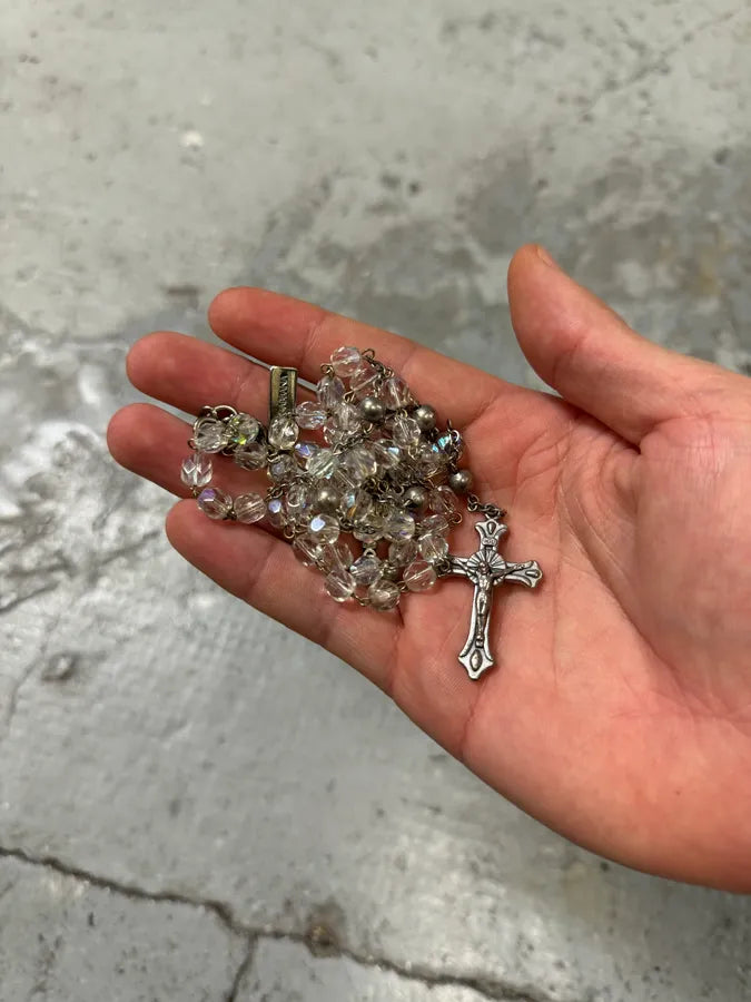 2000s Dolce & Gabbana Grey Silver Rosary Necklace (OS) hlaYYkF 2