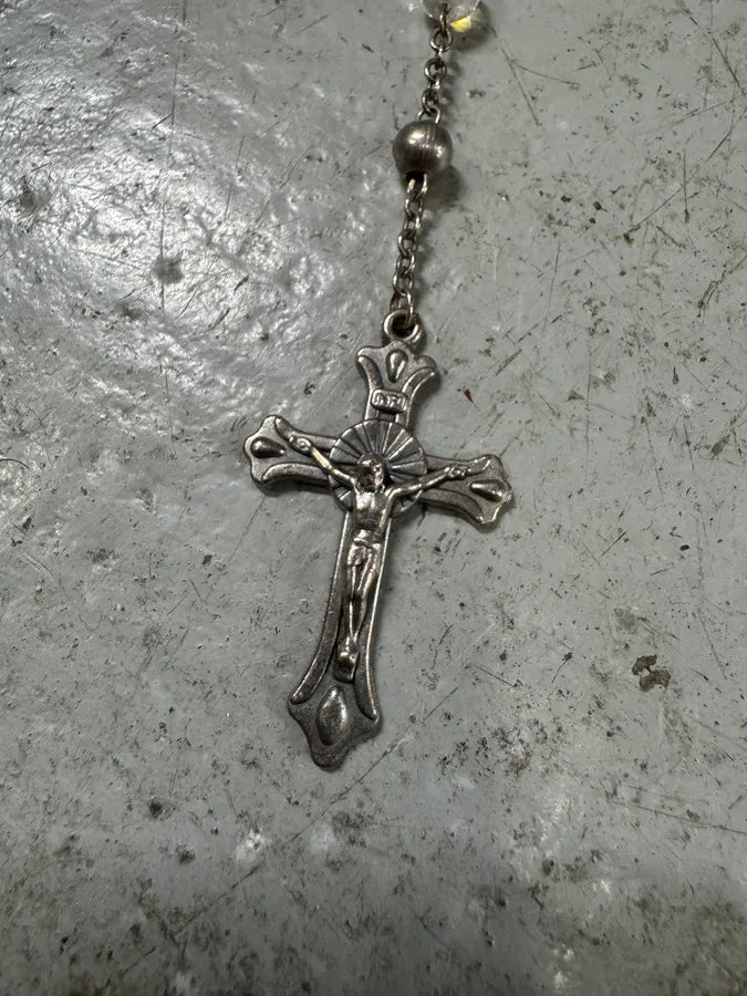 2000s Dolce & Gabbana Grey Silver Rosary Necklace (OS) hlaYYkF 3