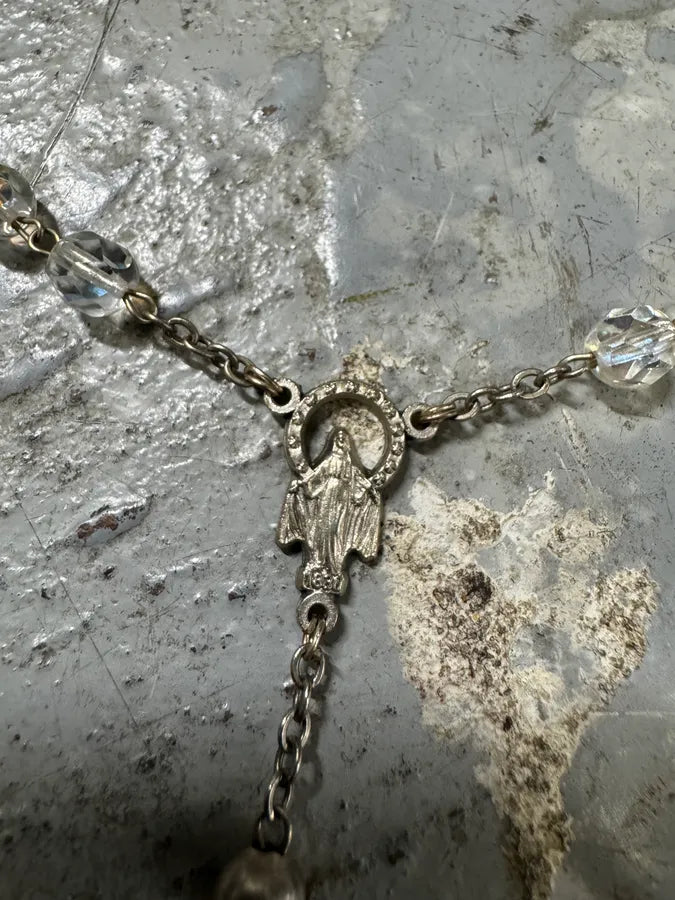 2000s Dolce & Gabbana Grey Silver Rosary Necklace (OS) hlaYYkF 4