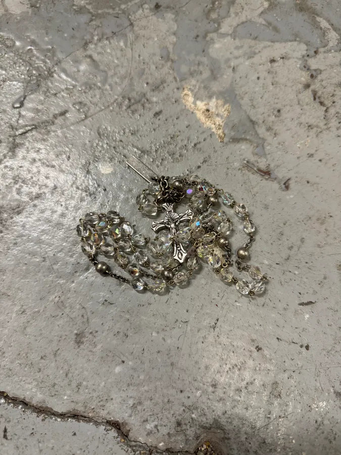 2000s Dolce & Gabbana Grey Silver Rosary Necklace (OS) hlaYYkF 5