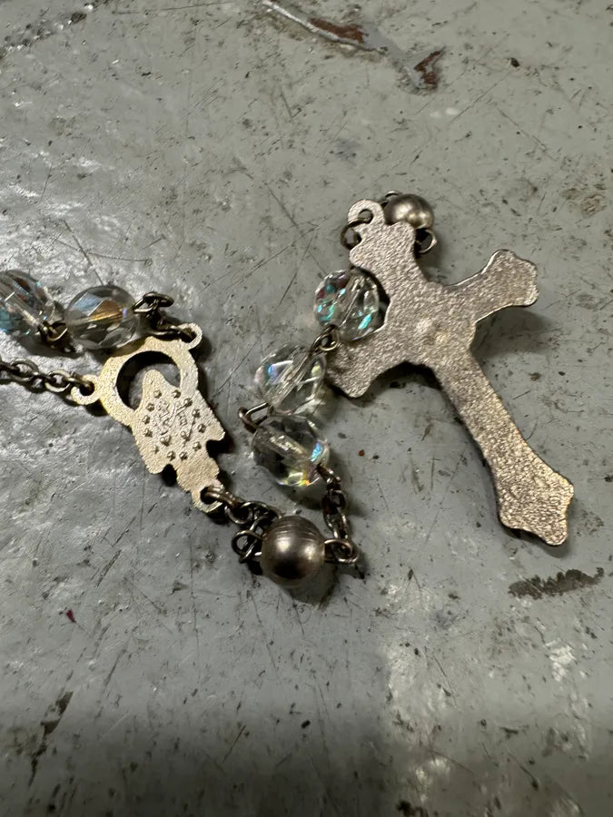 2000s Dolce & Gabbana Grey Silver Rosary Necklace (OS) hlaYYkF 6