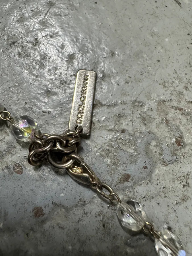 2000s Dolce & Gabbana Grey Silver Rosary Necklace (OS) hlaYYkF 7