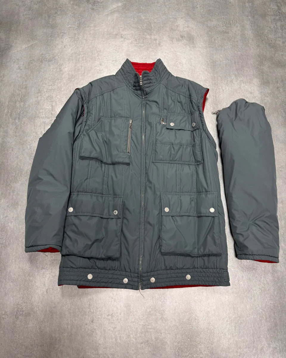 2000s Dolce & Gabbana Grey Sleeves Removable Puffer Jacket FsnfAZj 0