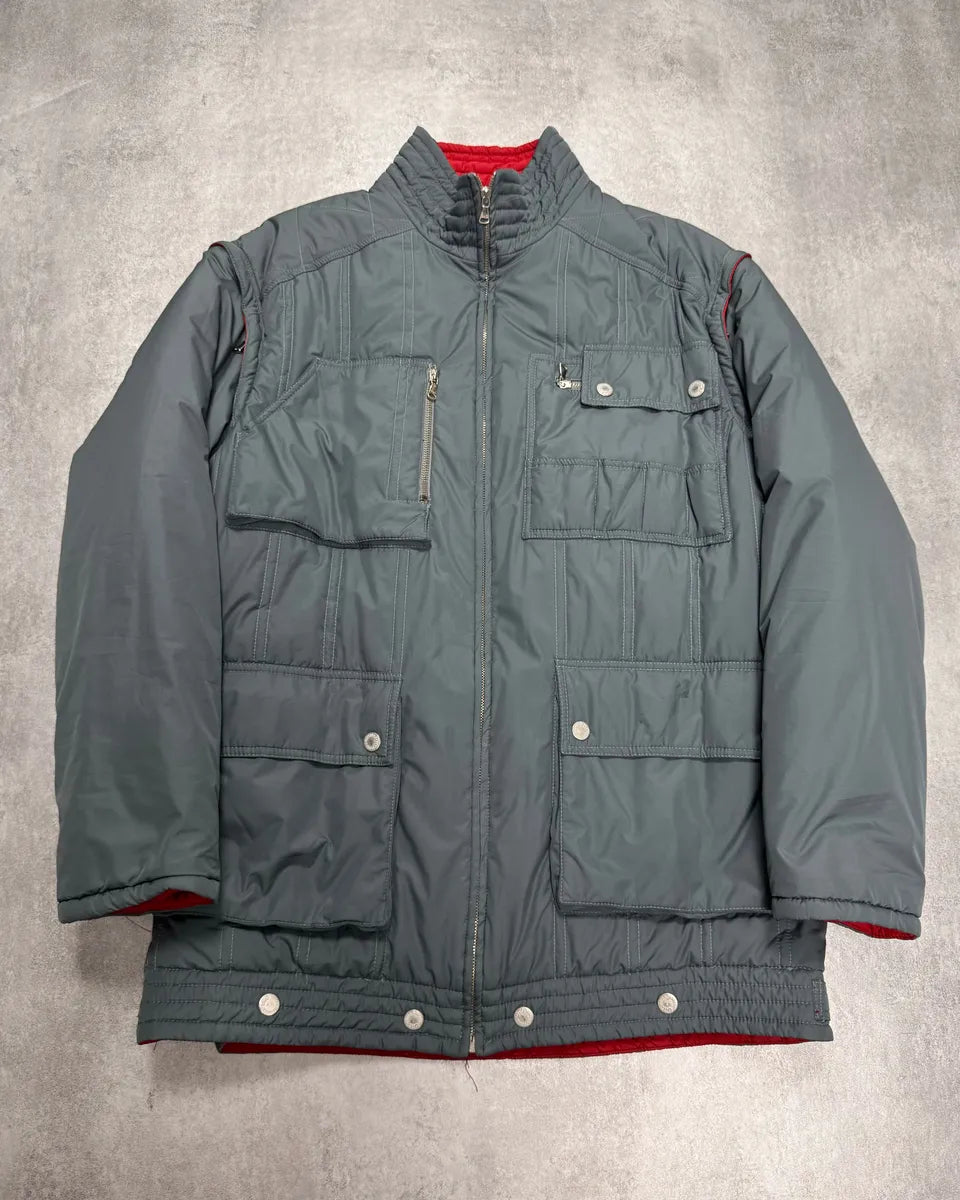 2000s Dolce & Gabbana Grey Sleeves Removable Puffer Jacket FsnfAZj 1