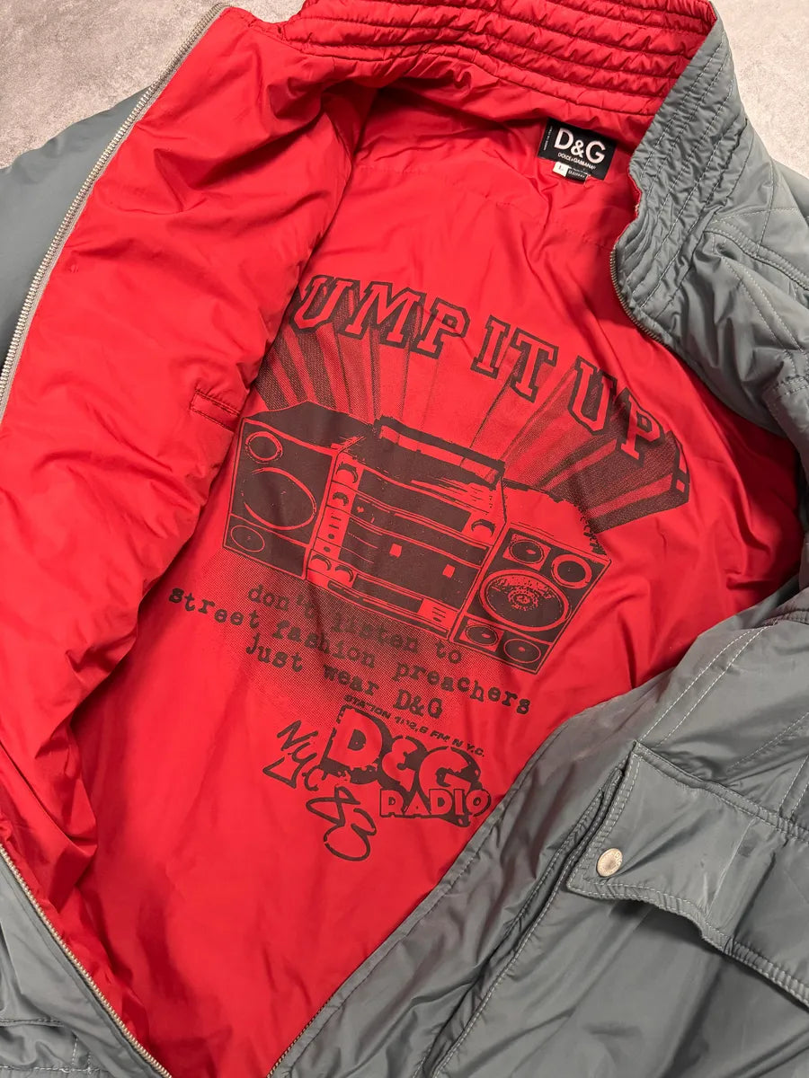 2000s Dolce & Gabbana Grey Sleeves Removable Puffer Jacket FsnfAZj 7