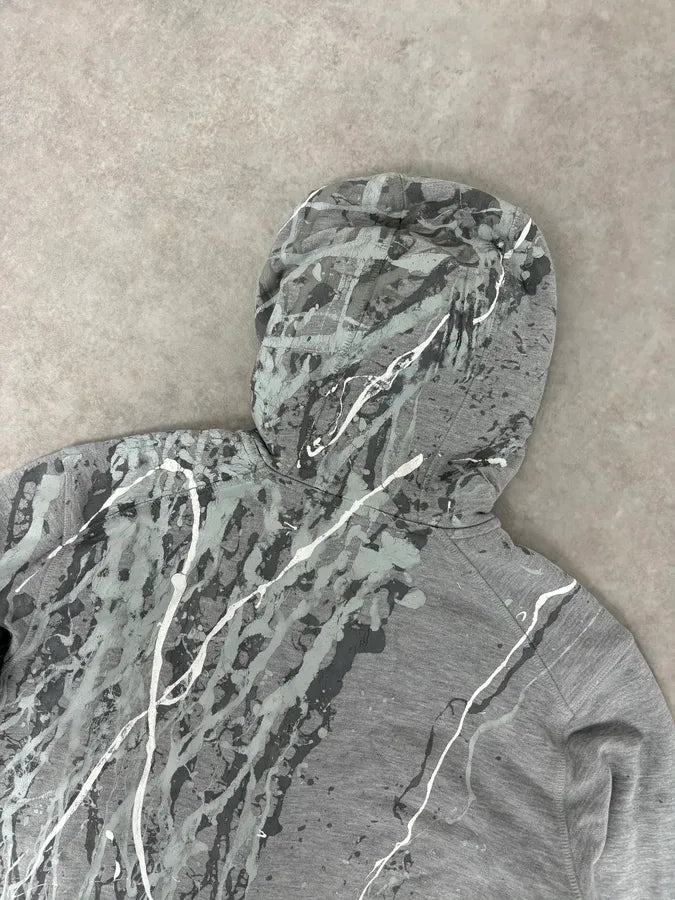 2000s Dolce & Gabbana Grey Splash Painting Zip-up Hoodie xQpmfvu 5