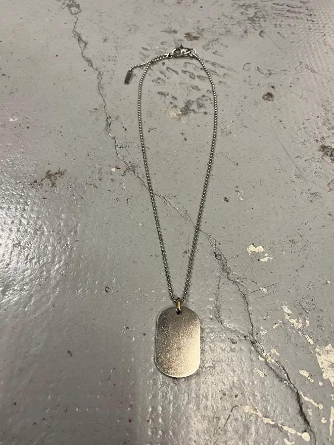 2000s Dolce & Gabbana Grey Steel Heart Dog Tag Necklace LwCXrUb 4
