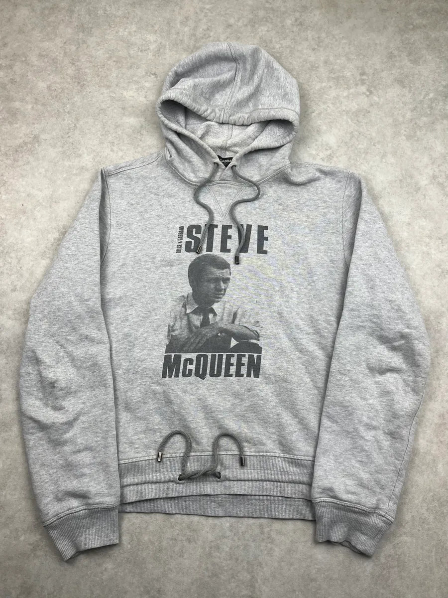 2000s Dolce & Gabbana Grey Steve McQueen Hoodie aEeDYEi 0