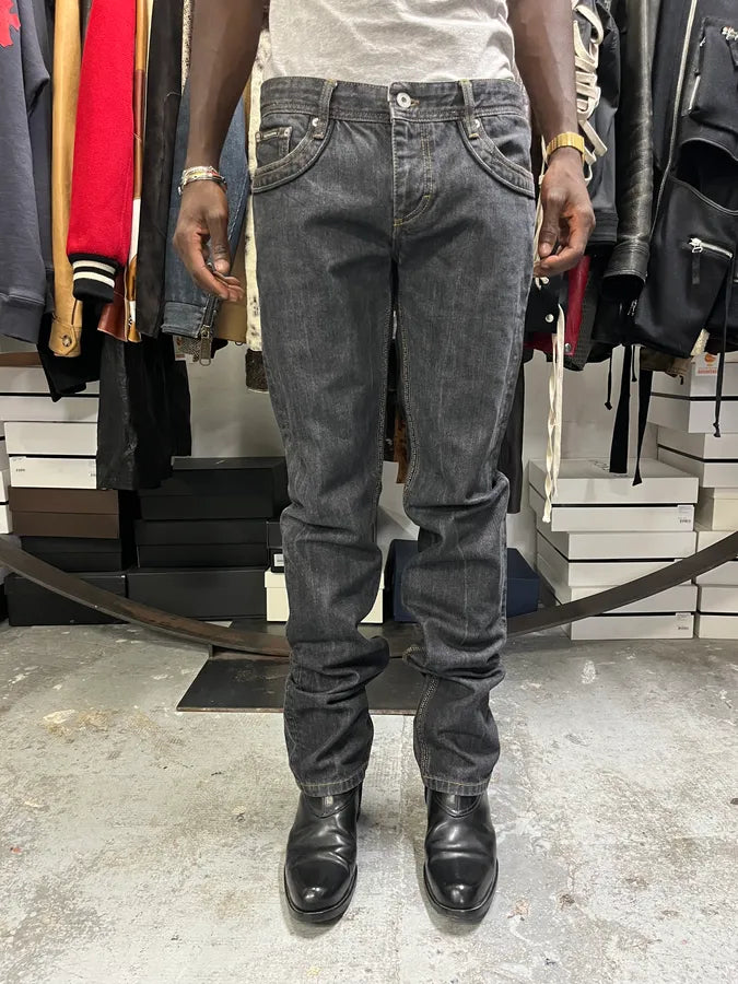 2000s Dolce & Gabbana Grey Slim Denim Jeans NgbrWrK 0