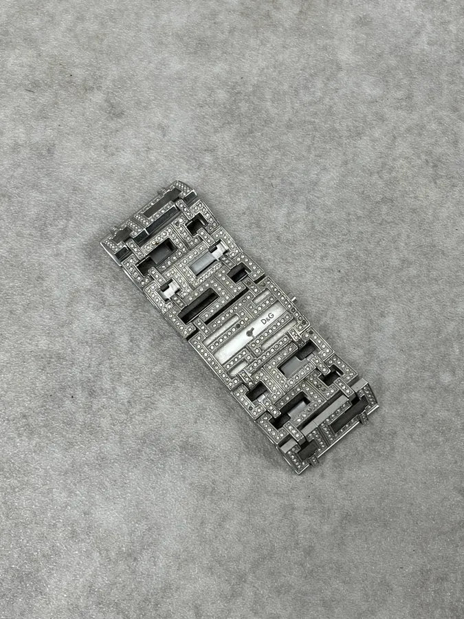 2000s Dolce & Gabbana Grey Strass Abstract Watch QsnYWKT 6