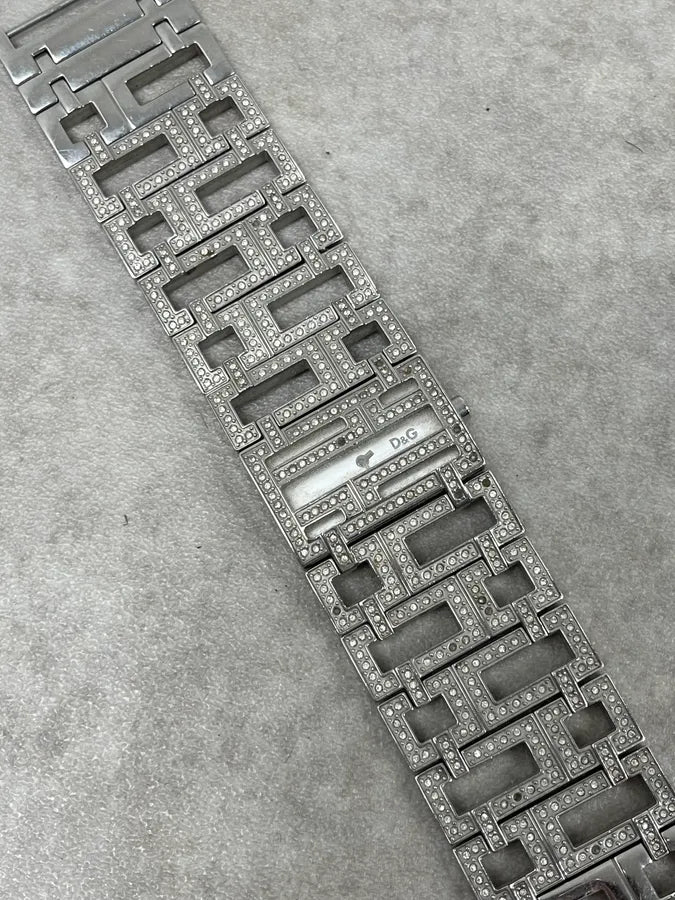 2000s Dolce & Gabbana Grey Strass Abstract Watch QsnYWKT 4