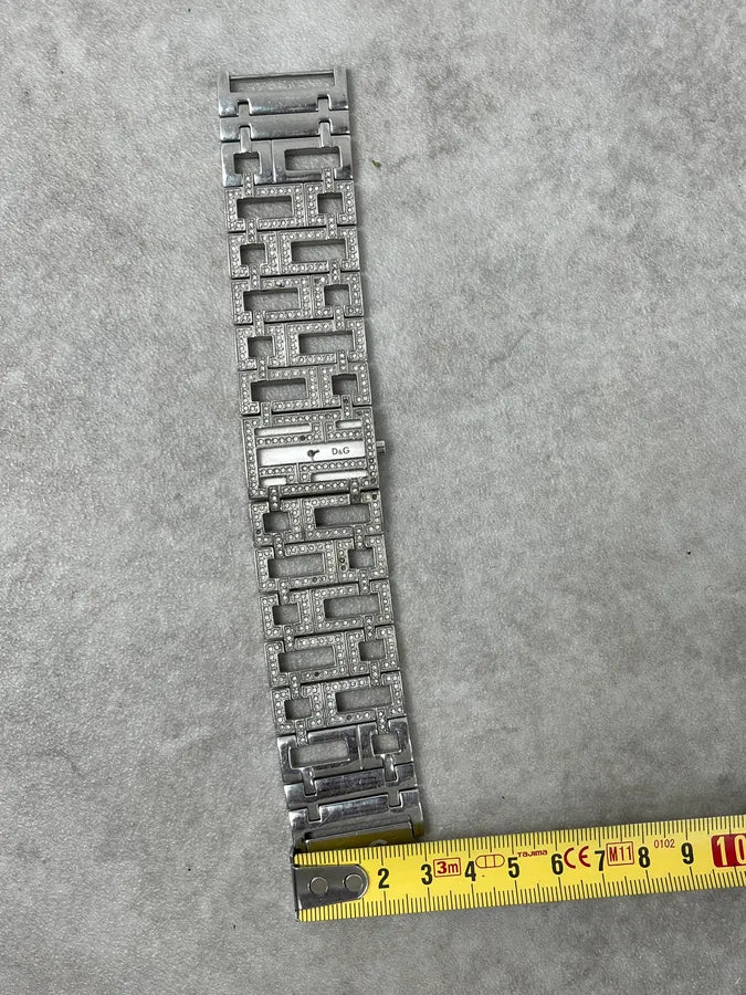 2000s Dolce & Gabbana Grey Strass Abstract Watch QsnYWKT 9