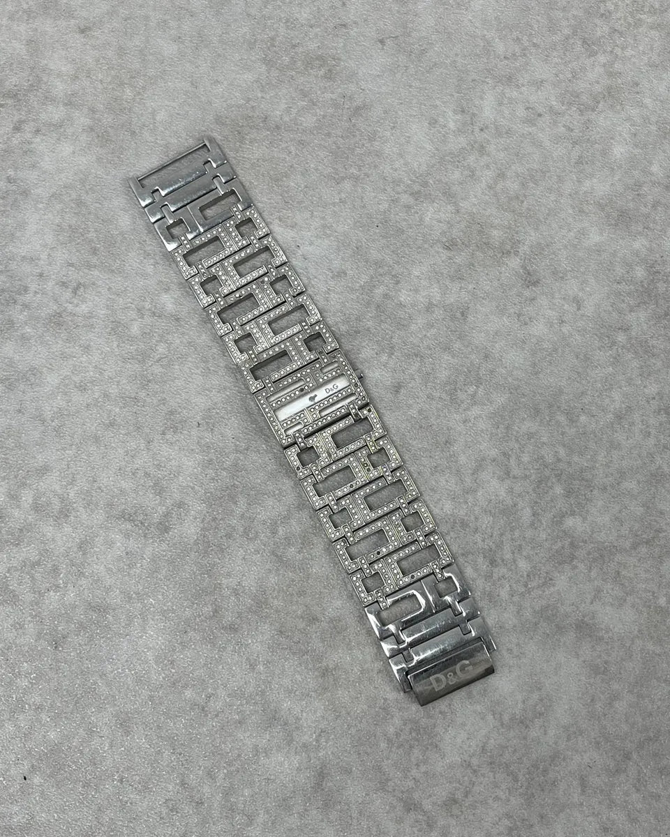 2000s Dolce & Gabbana Grey Strass Abstract Watch QsnYWKT 0