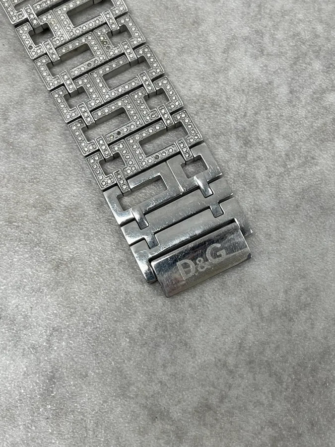 2000s Dolce & Gabbana Grey Strass Abstract Watch QsnYWKT 8