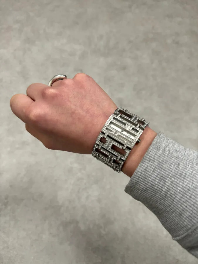 2000s Dolce & Gabbana Grey Strass Abstract Watch ZSILpgX 0