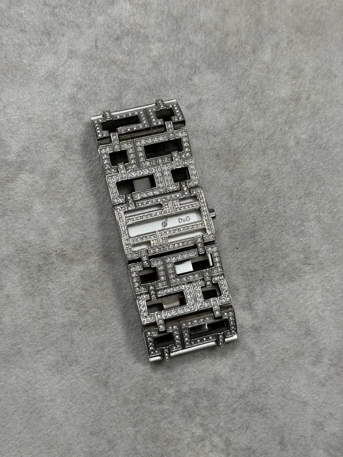 2000s Dolce & Gabbana Grey Strass Abstract Watch ZSILpgX 1