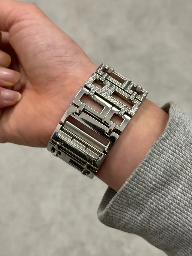 2000s Dolce & Gabbana Grey Strass Abstract Watch ZSILpgX 3