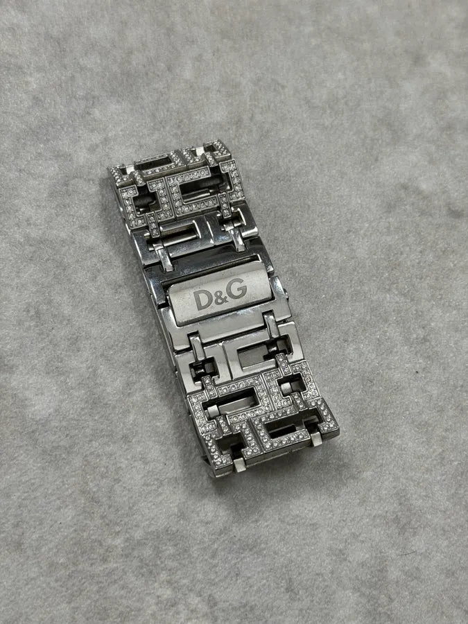 2000s Dolce & Gabbana Grey Strass Abstract Watch ZSILpgX 4