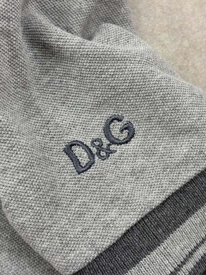 2000s Dolce & Gabbana Grey Striped Classic Polo PLdVlDk 6